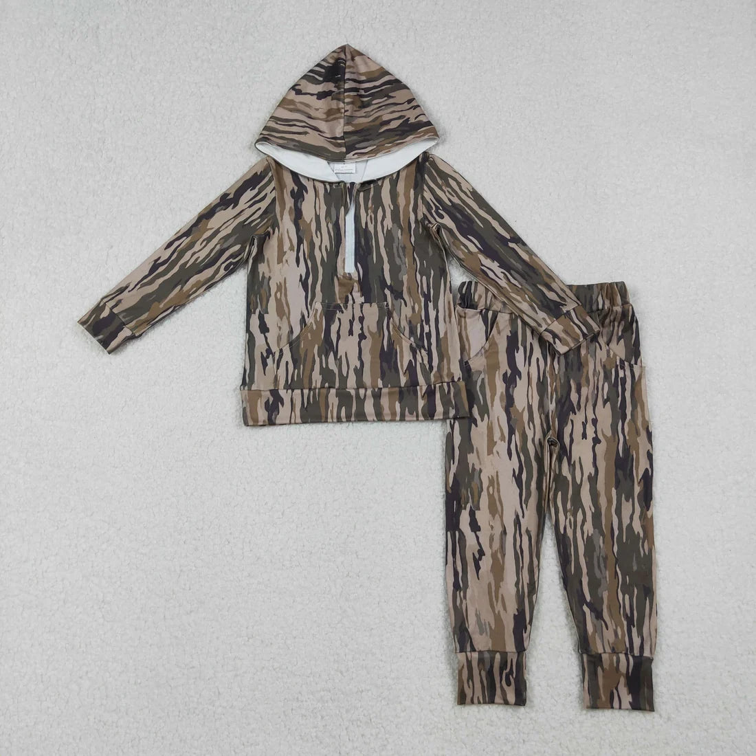 Sibling Baby Boys Hunting Hoodie Top Pocket Jogger Outfit