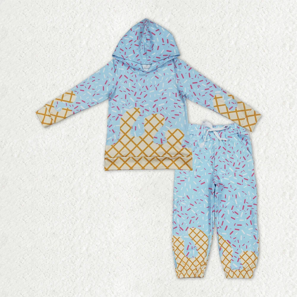 Sibling Baby Boys Blue Sprinkles Drip Hoodie Top Jogger Outfit