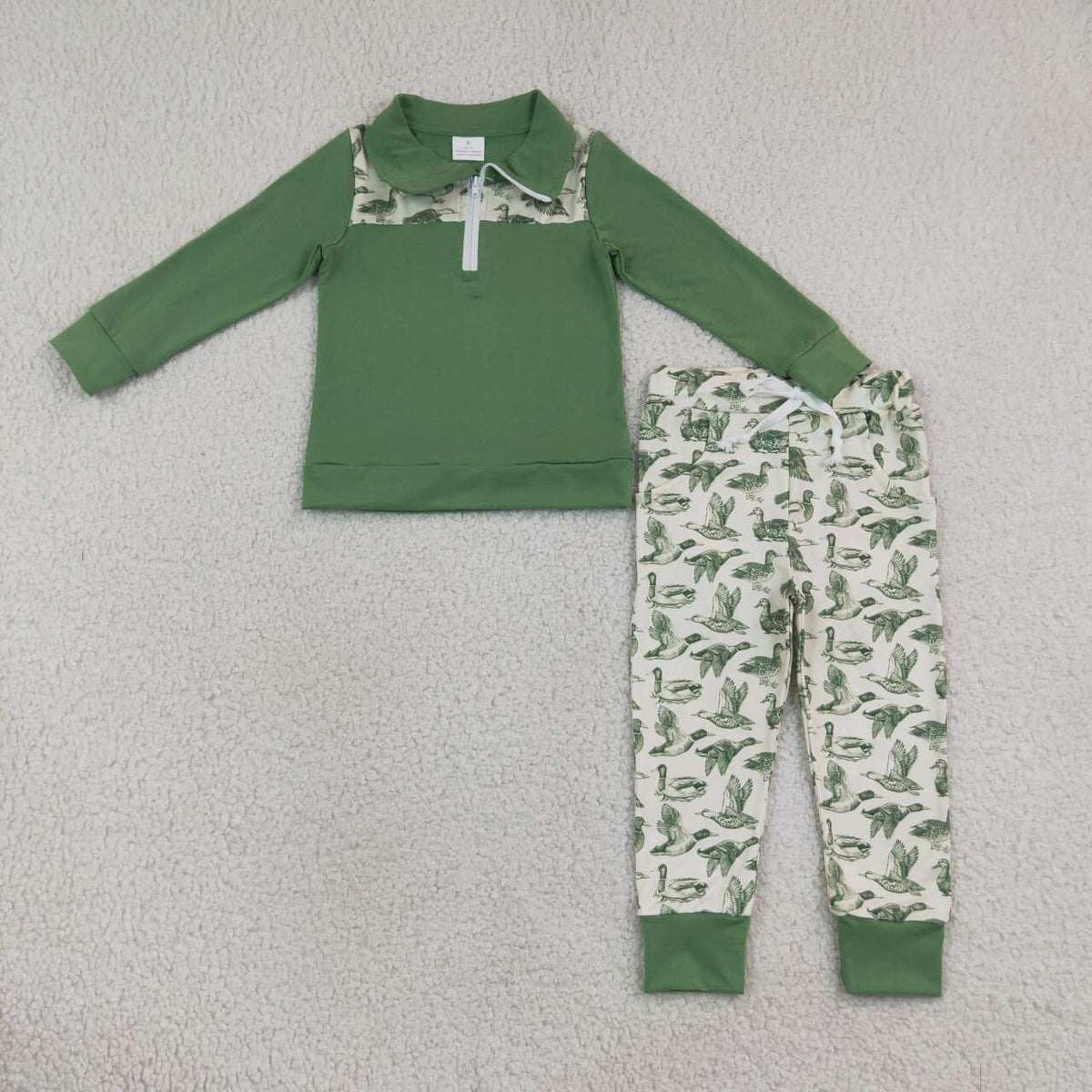 Sibling Baby Boys Long Sleeve Zipper Pullover Top with Jogger Outfit
