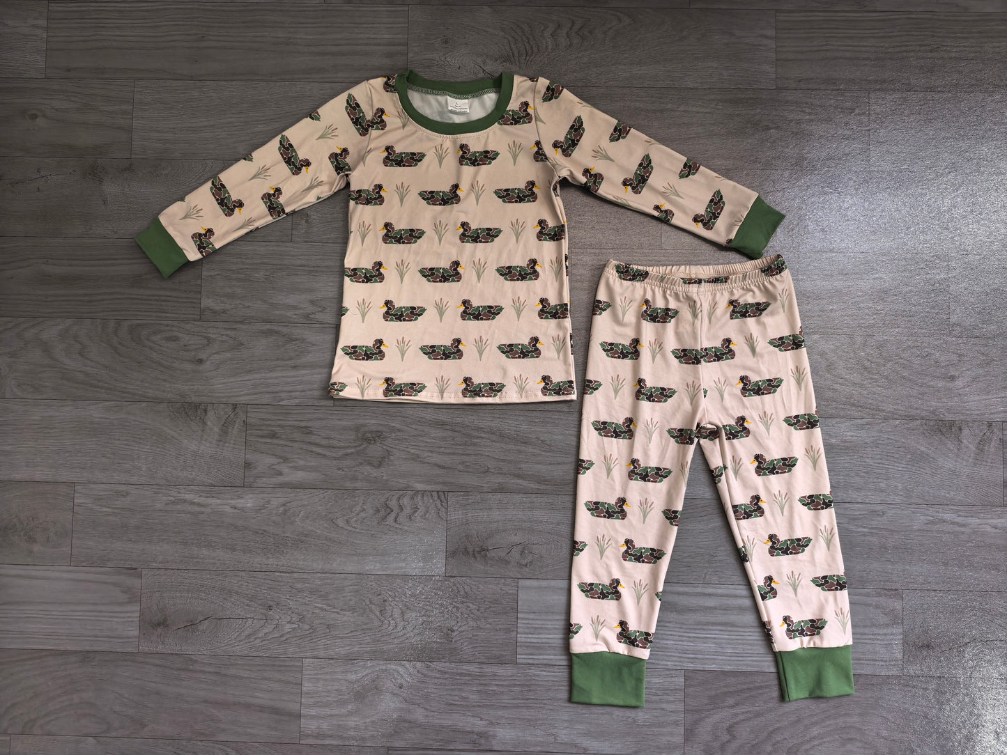 Preorder BLP1482 Baby Boys Camo Duck Long Sleeve Pajama Set
