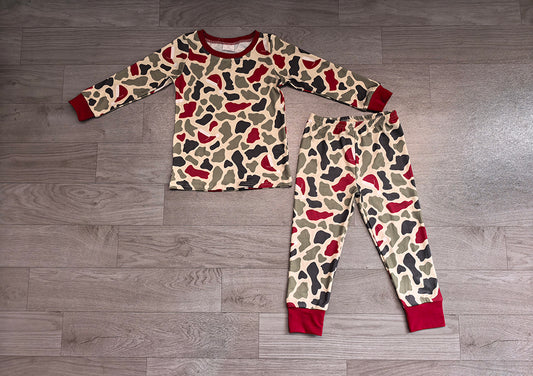 7.2 Preorder Baby Boys Christmas Camo Long Sleeve Pajama Set