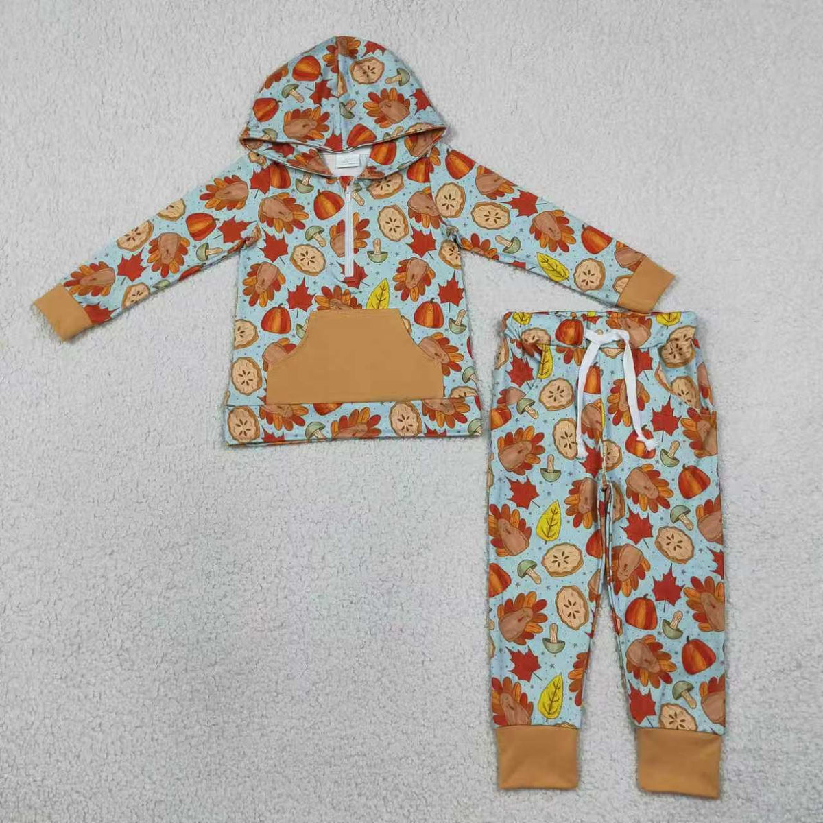 Sibling Kids Girls Thanksgiving Turkey Hoodie Top Outfit and Dress