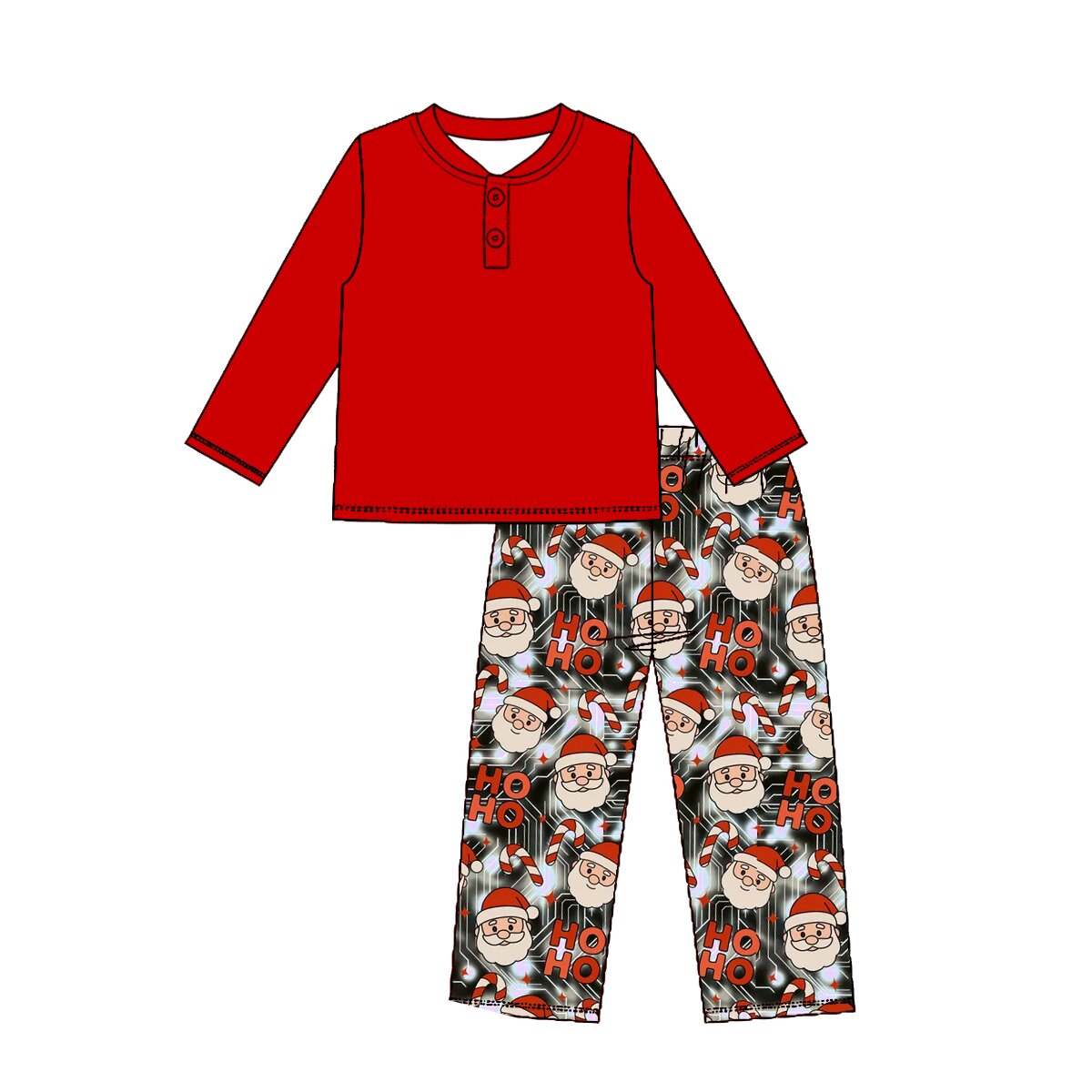 7.23 BLP1513 Preorder Baby Boys Christmas Red Top with Pants Outfit