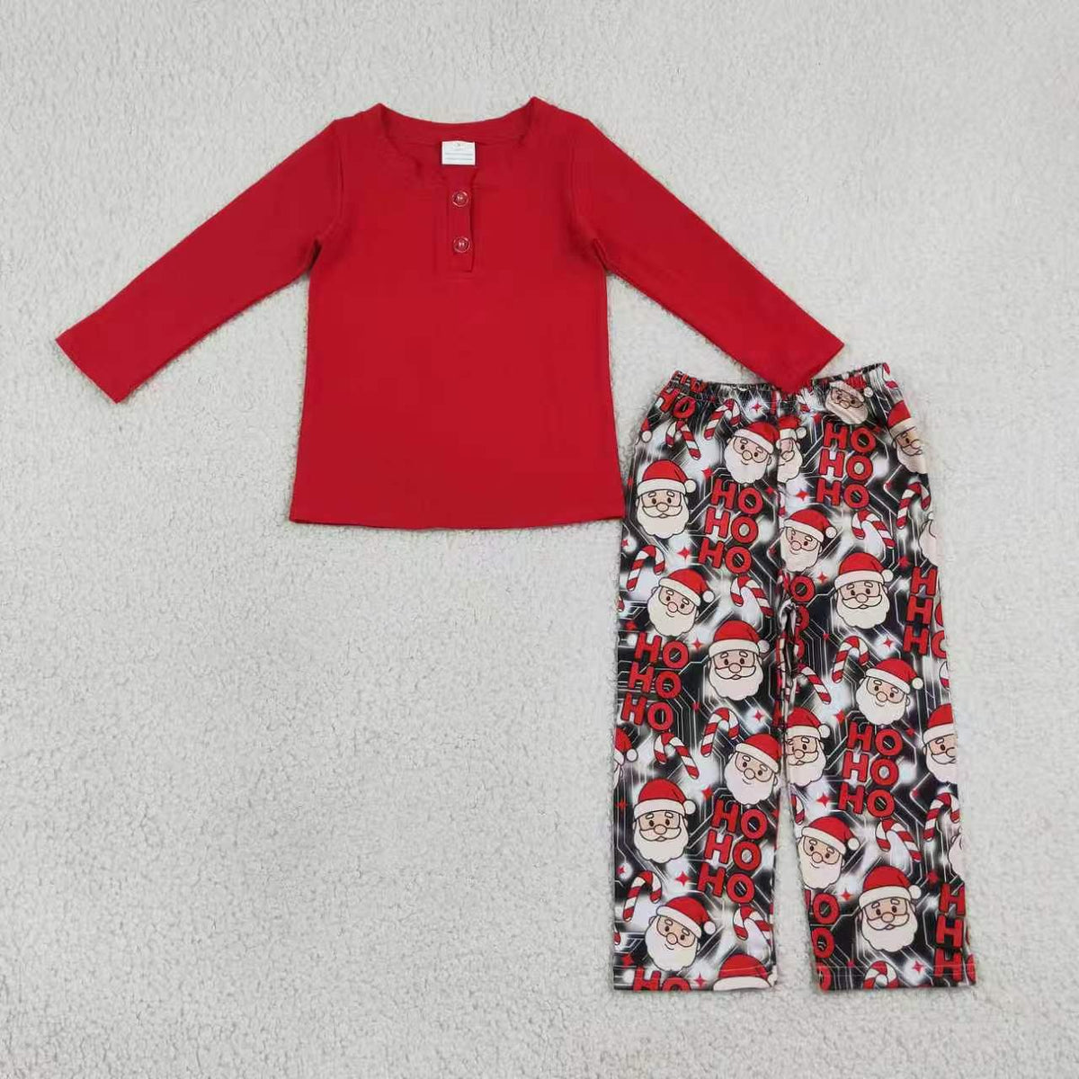 Sibling Baby Boys  Christmas Santa Pants Set and Romper