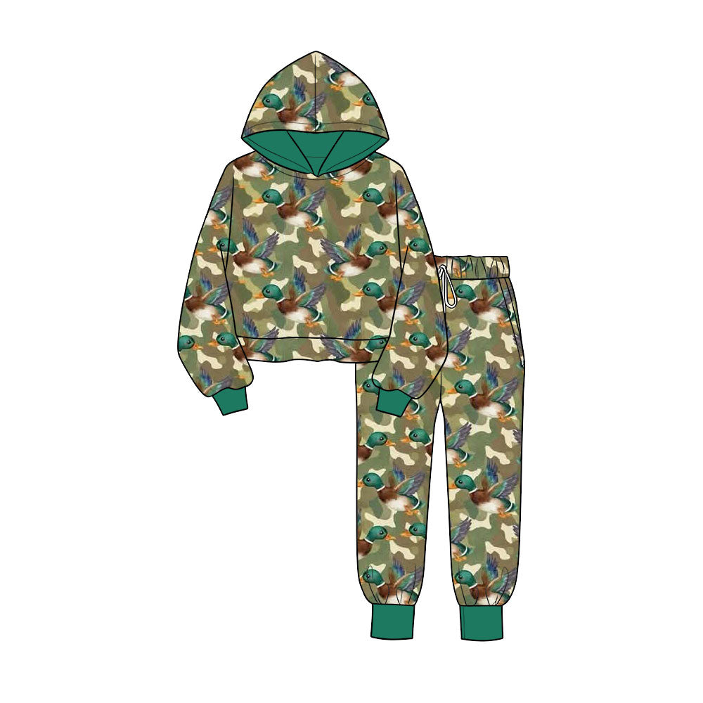8.7 Preorder Kids Boys Mallard Duck Hoodie Top with Pants Outfit