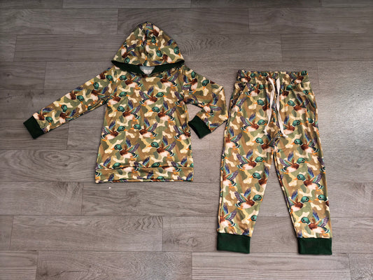 8.7 Preorder Kids Boys Mallard Duck Hoodie Top with Pants Outfit