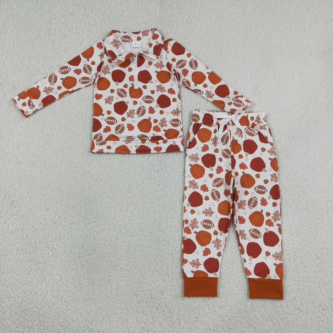 Sibling Baby Boys  Fall Pumpkin  Football  Outfit and Romper