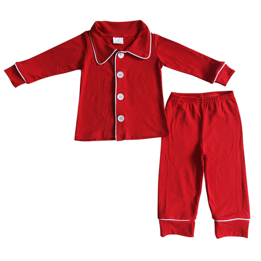 8.21 BLP1575 Preorder Adult Red Cotton Man Christmas Buttons Pajamas Clothes Set