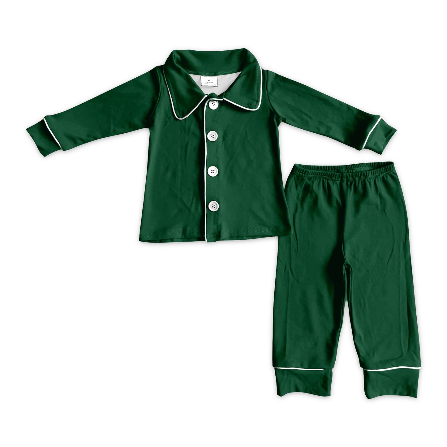 8.21BLP1595 Preorder Adult Green Cotton Man Christmas Buttons Pajamas Clothes Set