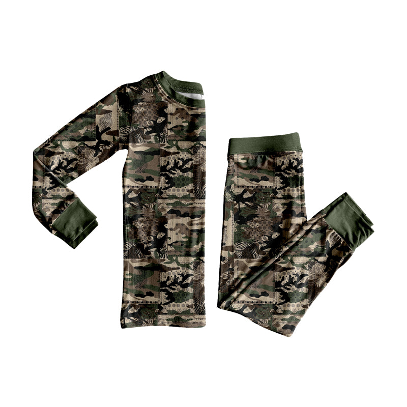 9.17 BLP1620 Preorder Baby Boys Hunting Camo Long Sleeve Pajama Set