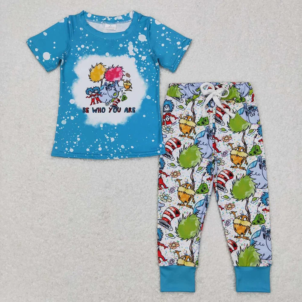 Sibling Baby Boys Cat Dr Reading Top Pants Outfit