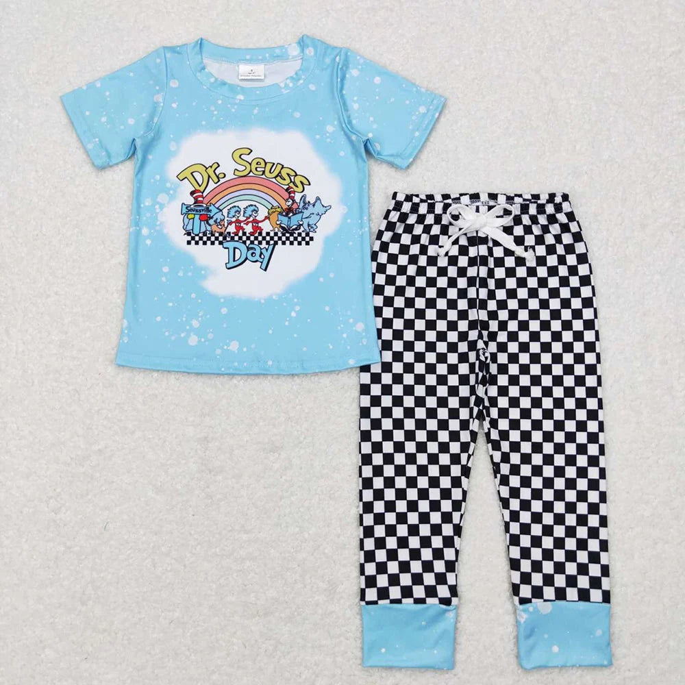 Sibling Baby Boys Cat Dr Reading Top Pants Outfit