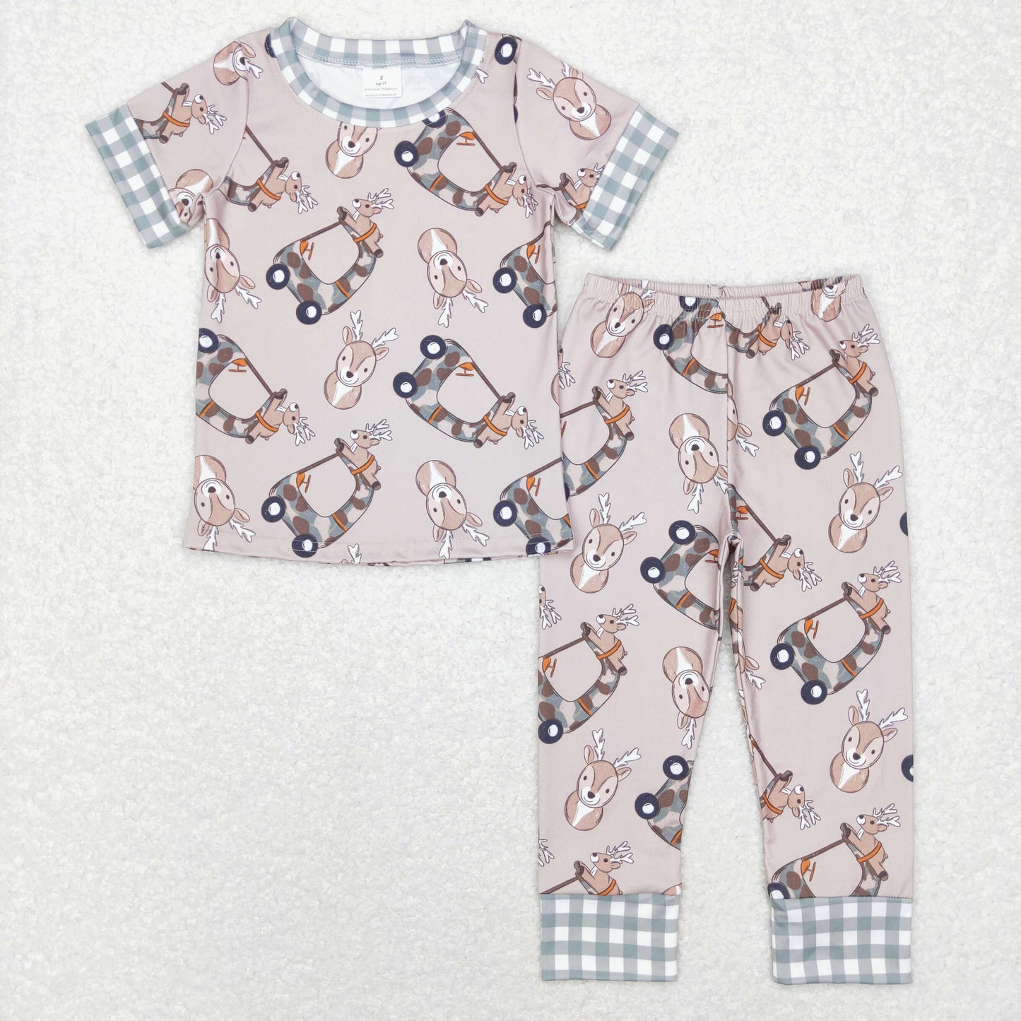 Sibling Baby Boys Deer Fishing Top Camo Pockets Pants Hunting Pajamas Clothes Sets
