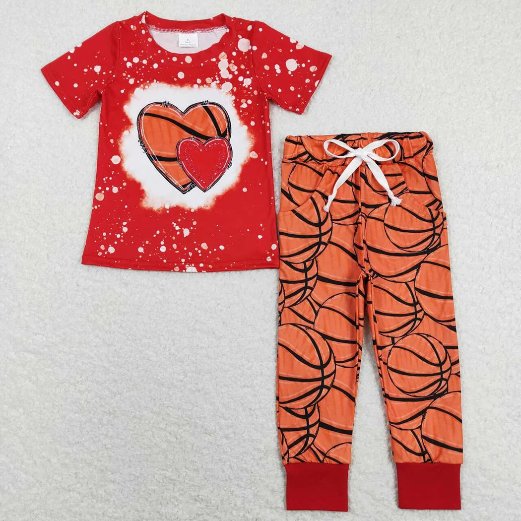 Sibling Baby Boys Sport Ball Short Sleeve Top Pants Outfit
