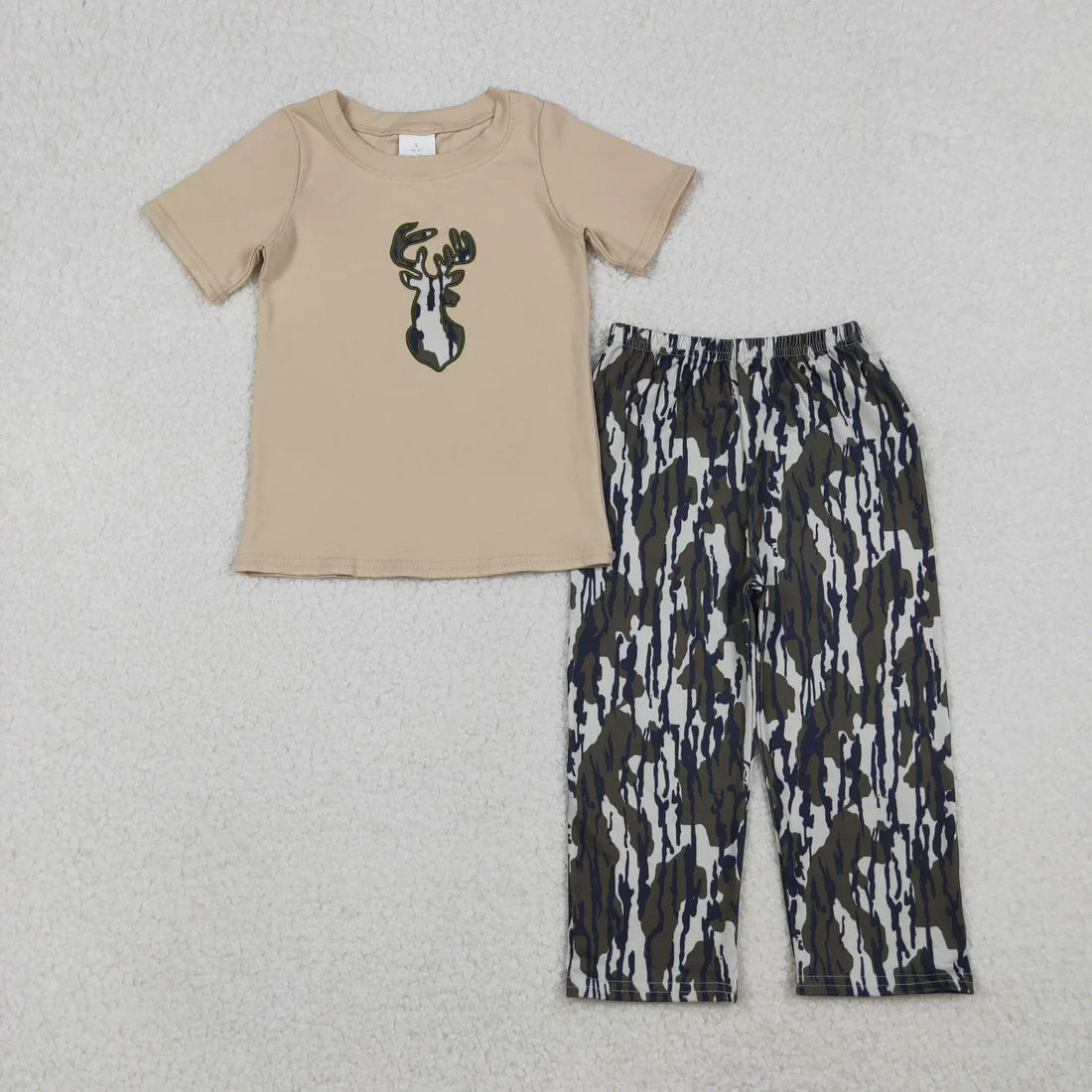 Sibling Baby Boys Embroidery Camo Deer Dogs Ducks Top Pockets Pants Hunting Clothes Sets
