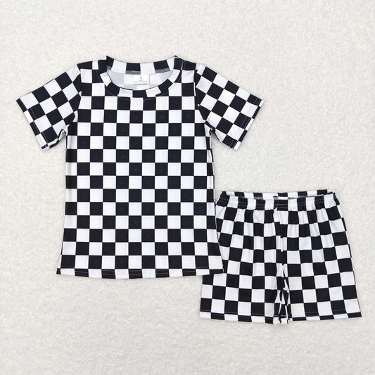 Mommy & Me Black Checkerboard Pajama Set