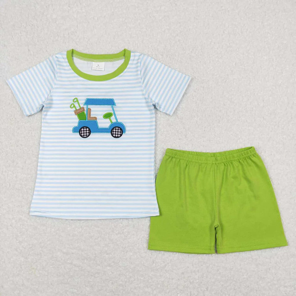 Sibling Baby Boys Embroidery Golf Shirt Top Shorts Summer Clothes Sets