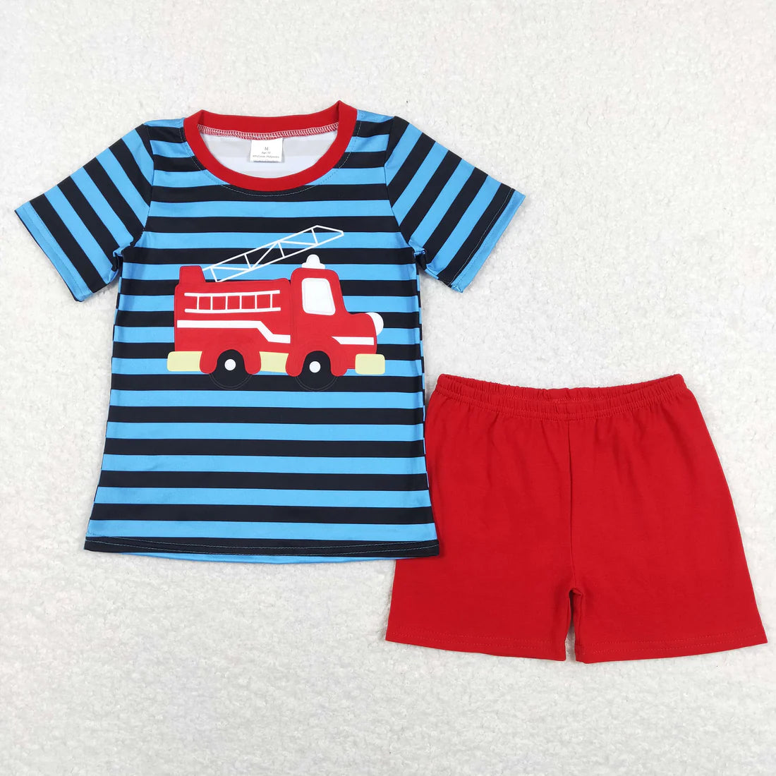 Sibling Baby Boys Linemen Cars Shirt Top Short Summer Clothes Sets