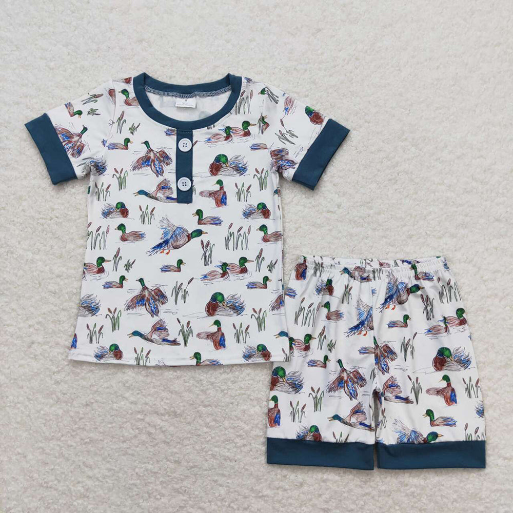 Sibling Baby Boys Short Sleeve Deer Fishing Top Shorts Hunting Pajamas Sets