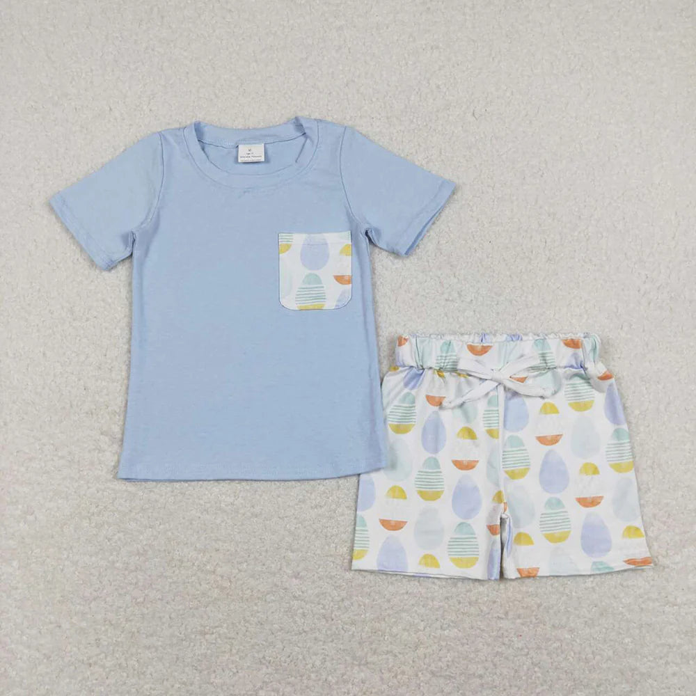 Sibling Boys Baby Girls Easter Eggs Spring Shorts Rompers Clothes Sets