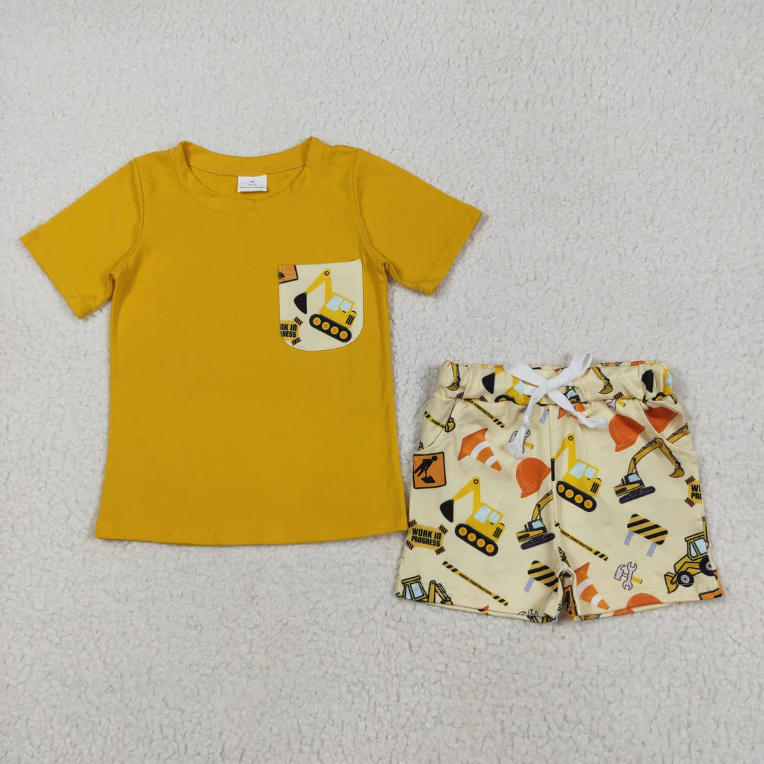 Sibling Baby Boys Short Sleeve Cars Pockets Top Shorts Clothes Sets