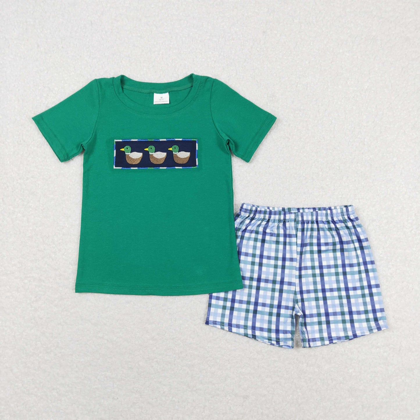 Sibling Baby Boys Embroidery Ducks Top Shorts Hunting Clothes Sets