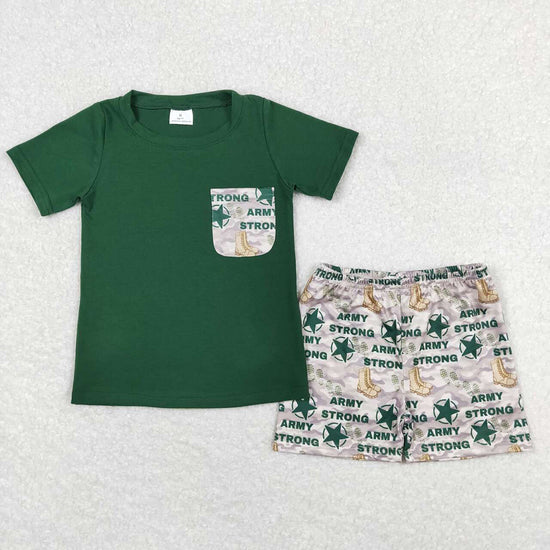 7 Colors Sibling Baby Boys Camouflage Pocket Shirt Shorts Summer Outfits