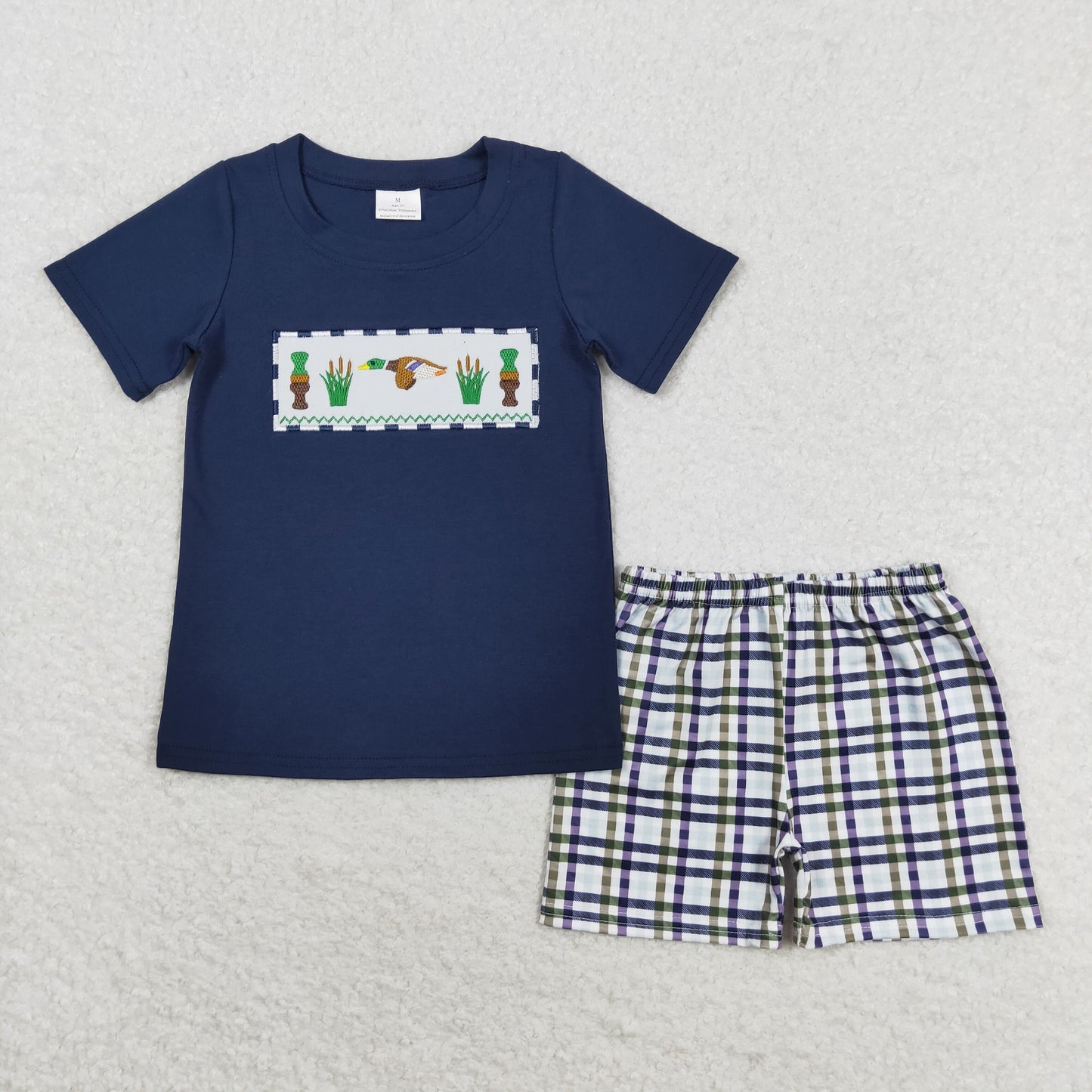 Sibling Baby Boys Embroidery Ducks Top Shorts Hunting Clothes Sets