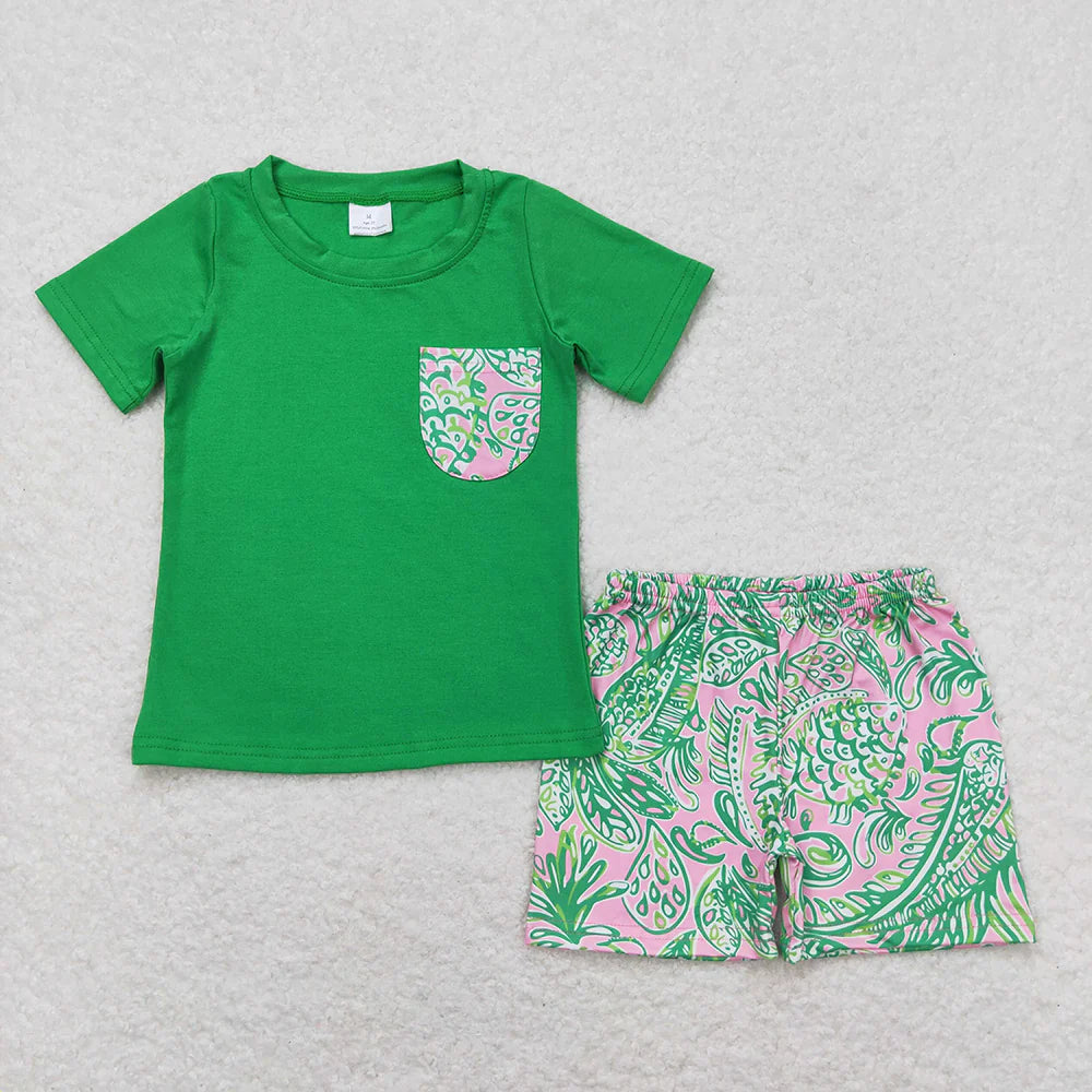 Sibling Baby Boys Pocket Tee Shirts Tops Sea Shorts Outfits