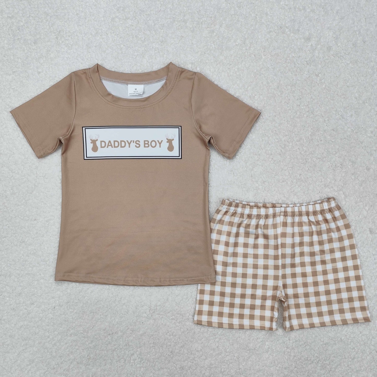 Sibling Baby Boys Short Sleeve I Love Dad and Mom Top Shorts Clothes Sets