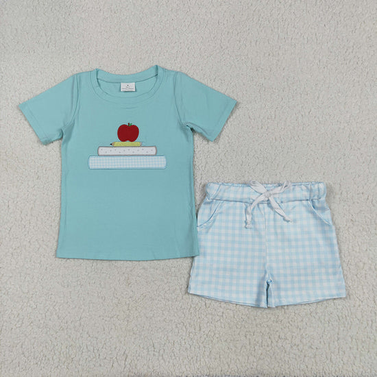 Sibling Embroidery Baby Boys Top Shorts Back To School Clothes Sets