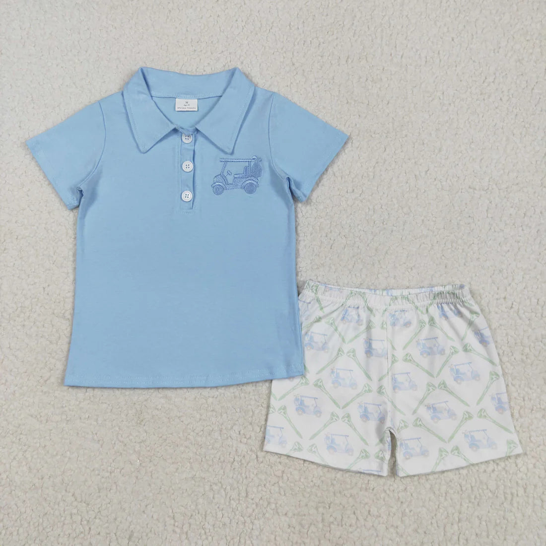Sibling Baby Boys Embroidery Golf Shirt Top Shorts Summer Clothes Sets