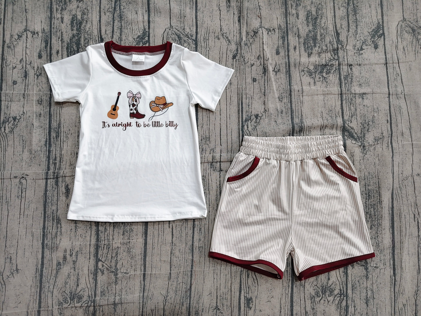 It's Alright To be Little Bitty Toddler Boys Shorts Outfit Preorder