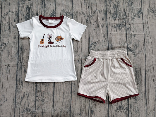 It's Alright To be Little Bitty Toddler Boys Shorts Outfit Preorder