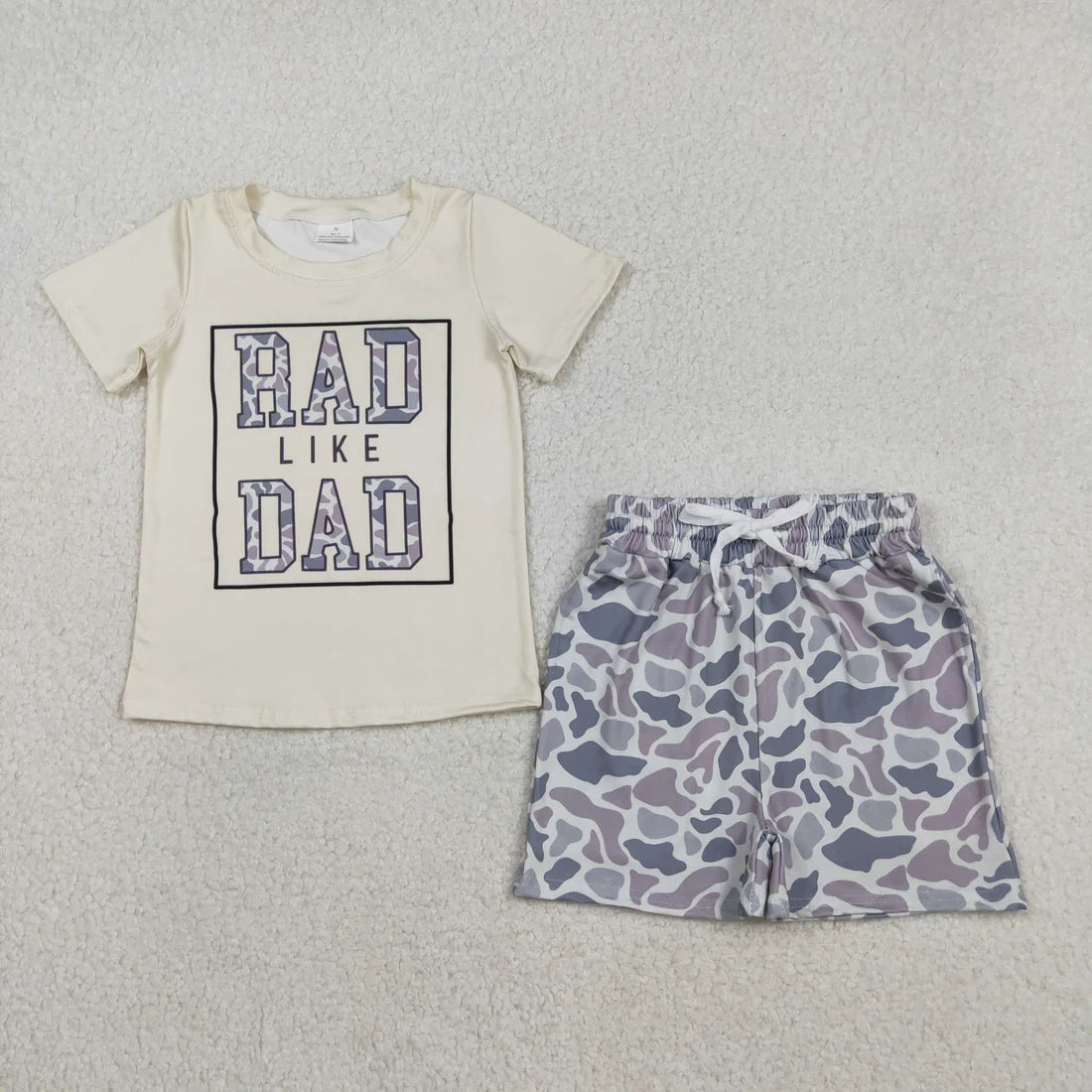 Sibling Southern Camo Mama's Boys Rad Like Dad Top Pockets Shorts Outfit
