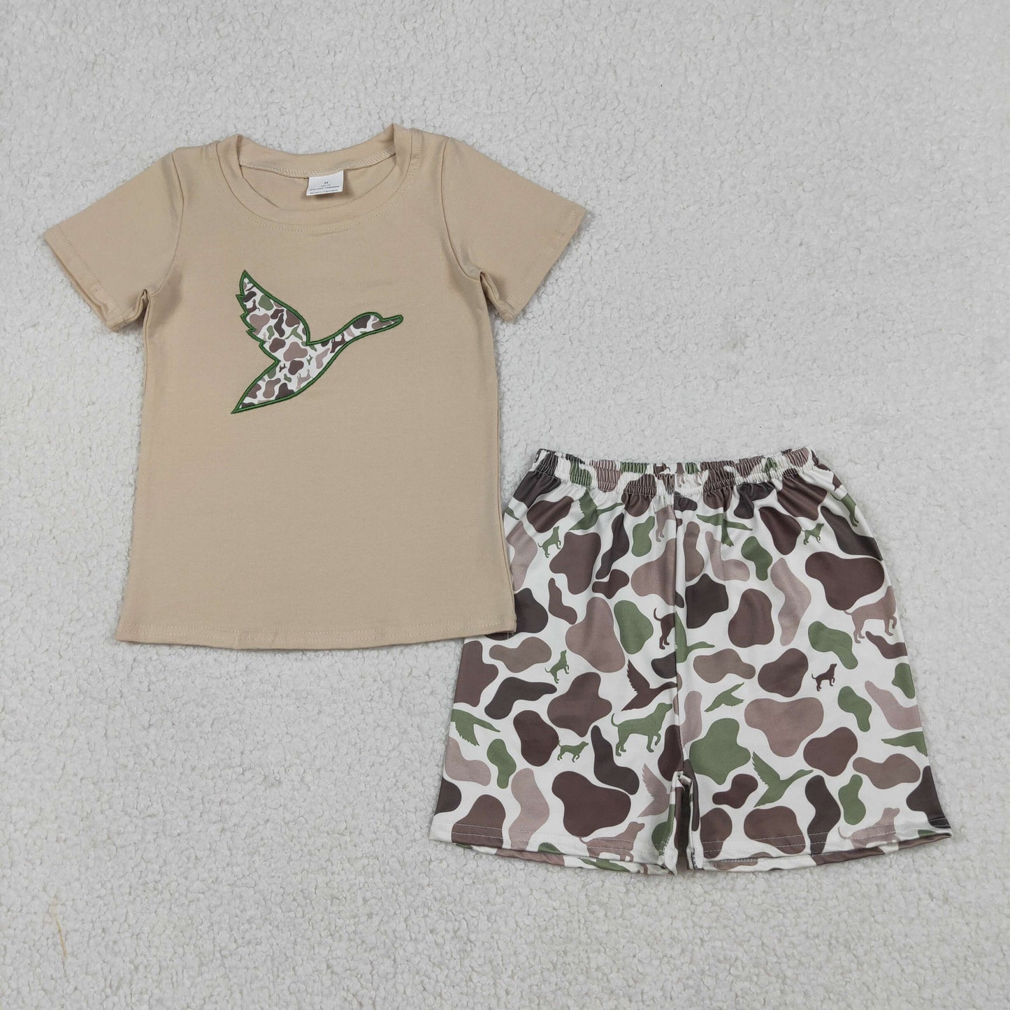 Sibling Baby Boys Embroidery Ducks Top Shorts Hunting Clothes Sets