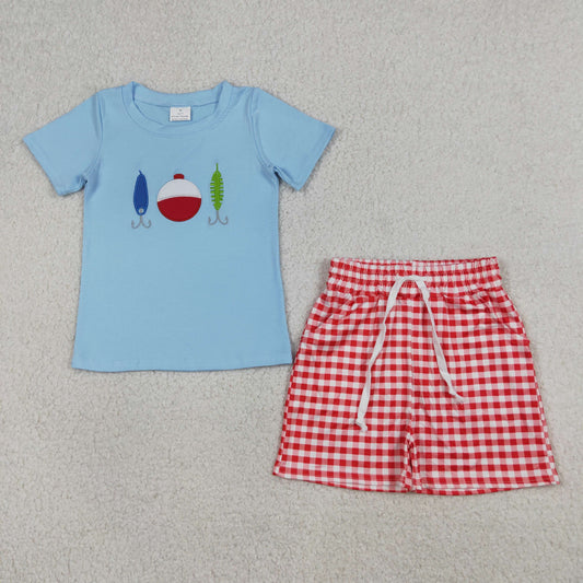 Sibling Matching Outfits Boys Fishing Lure Print T-Shirt Set & Romper