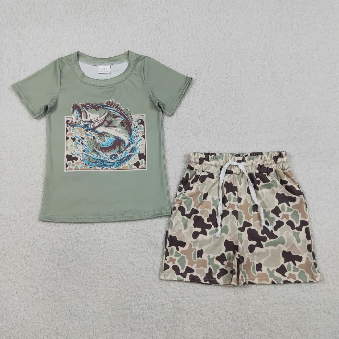Sibling Baby Boys Deer Ducks Camo Top Pockets Short Hunting Pajamas Clothes Sets