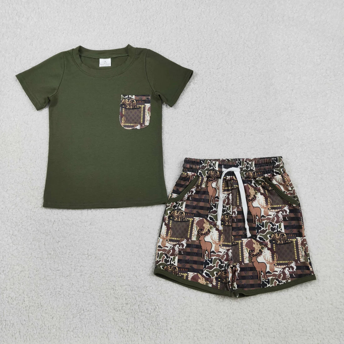 Sibling Baby Boys Short Sleeve Shirts Top Pockets Shorts Clothes Sets