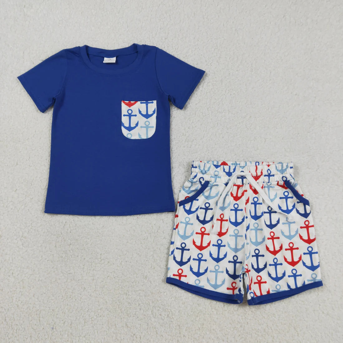 Sibling Baby Boys Short Sleeve Shirt Top Pockets Short Sea World Clothes Sets