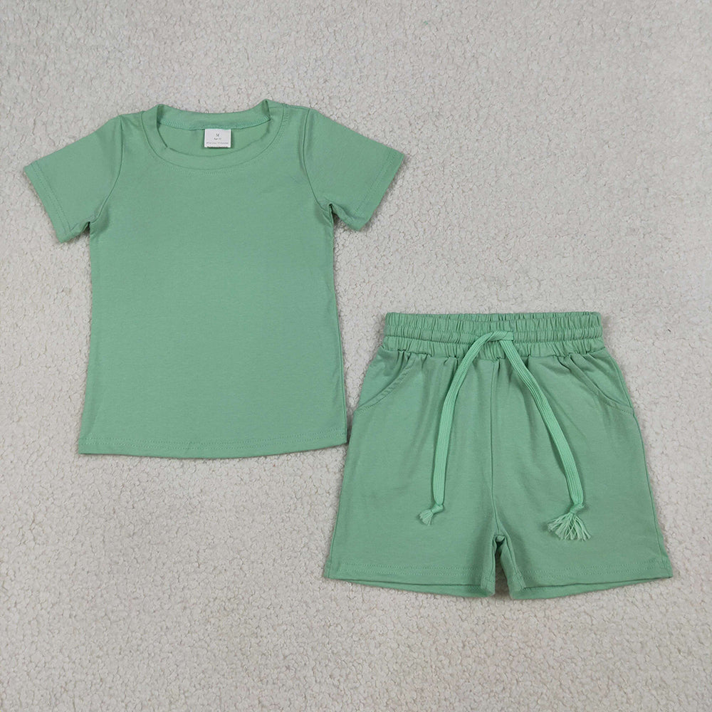 Boys 4-Color Cotton Short Sleeve T-Shirt & Shorts Summer Set Brothers Wear