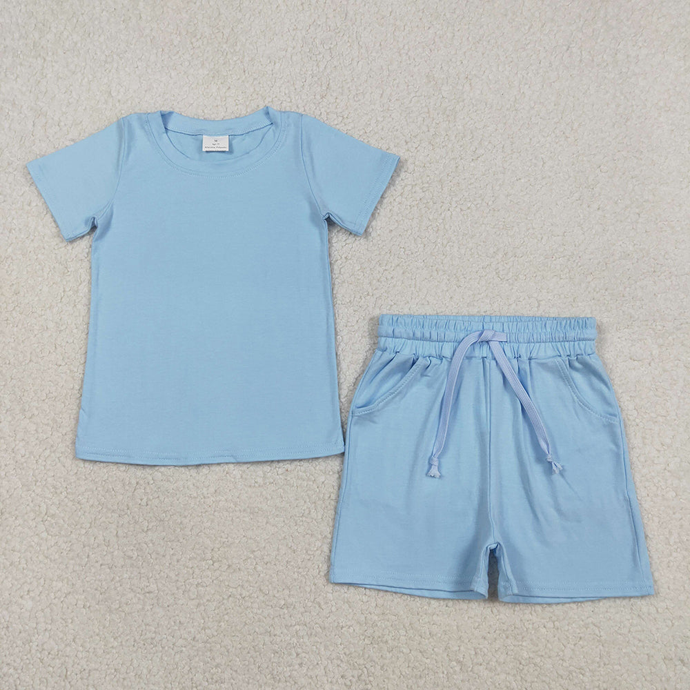 Boys 4-Color Cotton Short Sleeve T-Shirt & Shorts Summer Set Brothers Wear