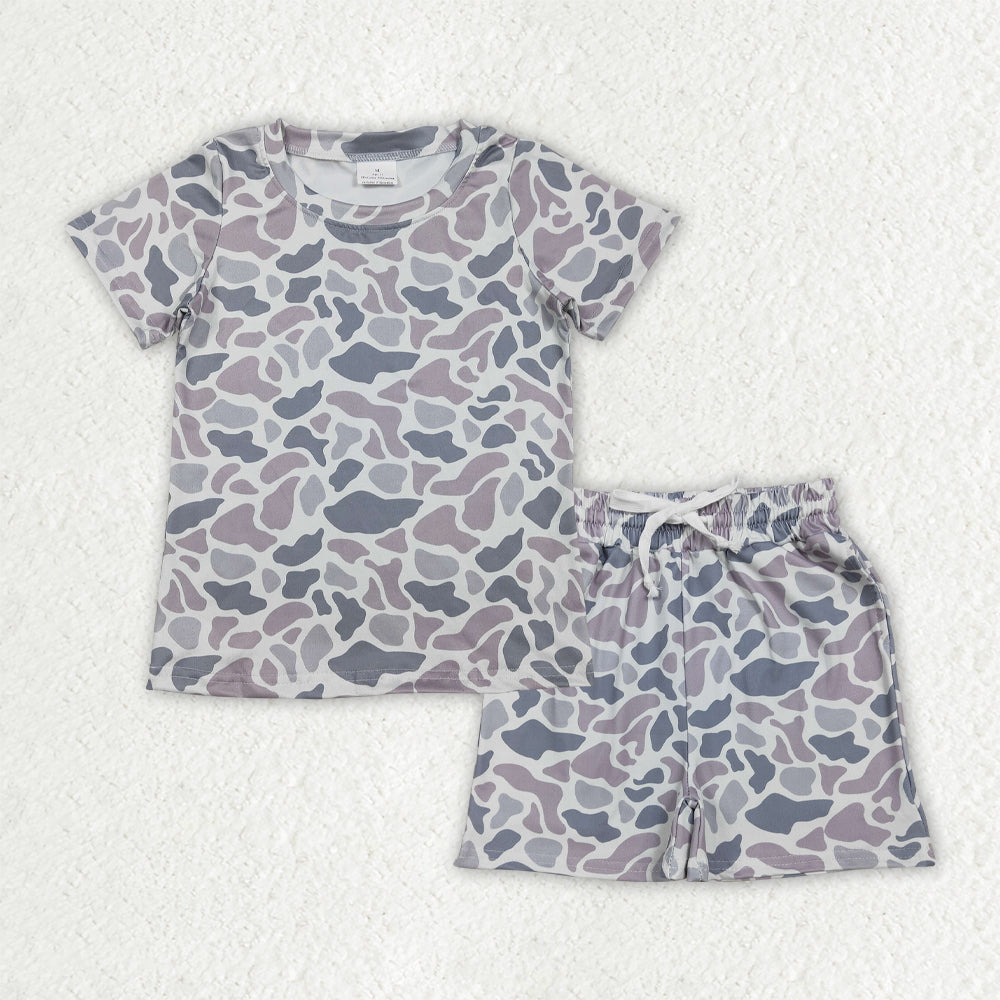 Sibling Baby Boys Short Sleeve Southern Camo Top Pockets Shorts Pajamas Clothes Sets