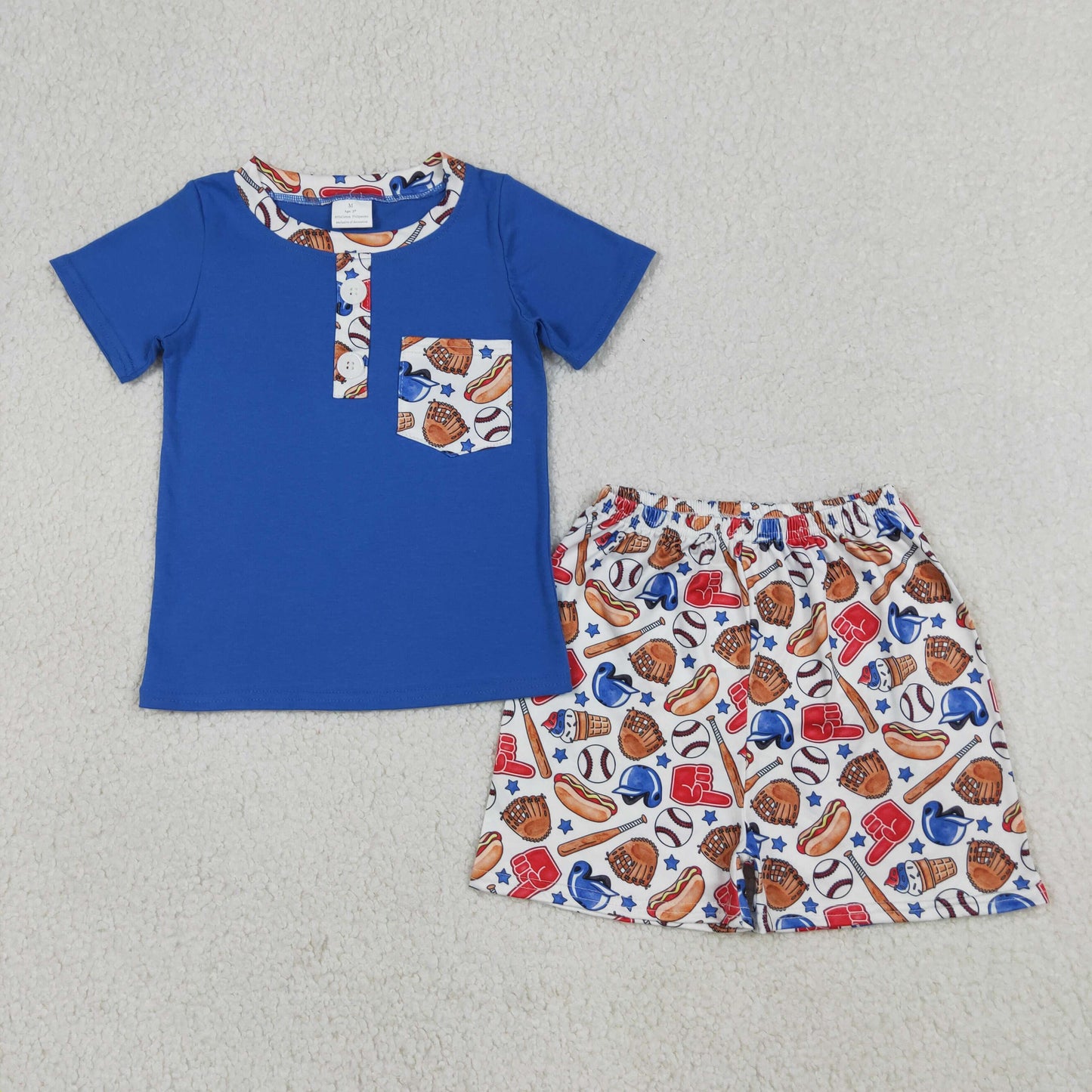 4th of July Baseball Brothers Matching Outfit Blue Toddler & Baby Boys Sports Set Summer Vacation