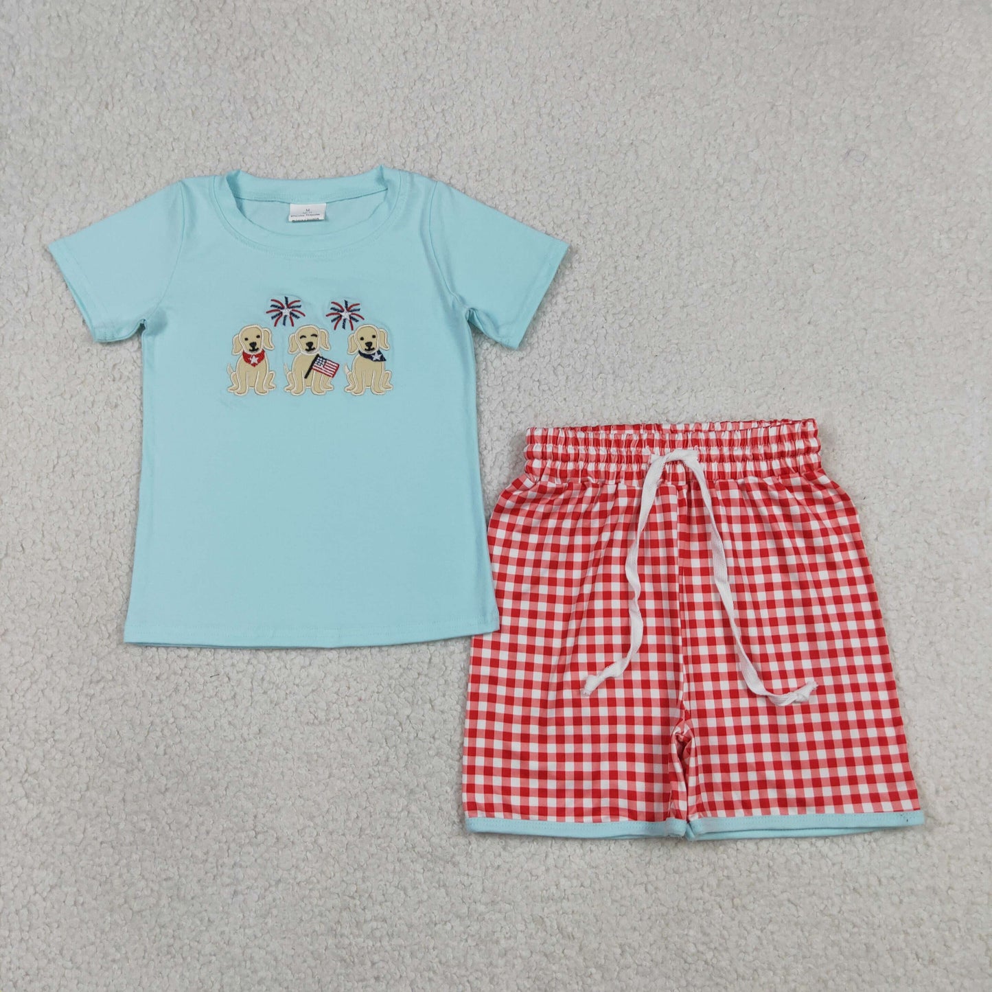 Matching Sibling 4th of July Outfits - Patriotic Puppy Print Boy & Girl Sets