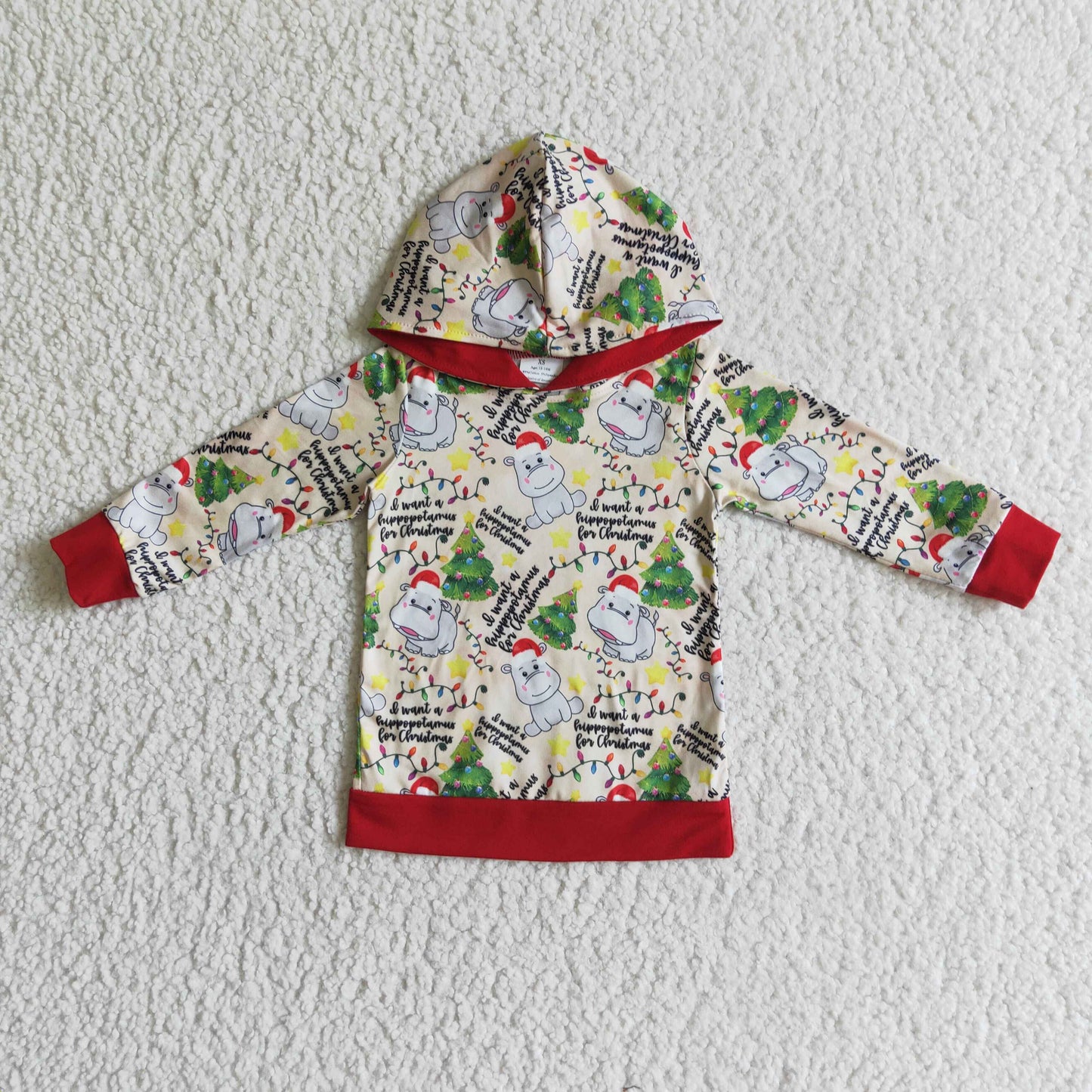 Boys long sleeve Christmas hooded Top      BT0056
