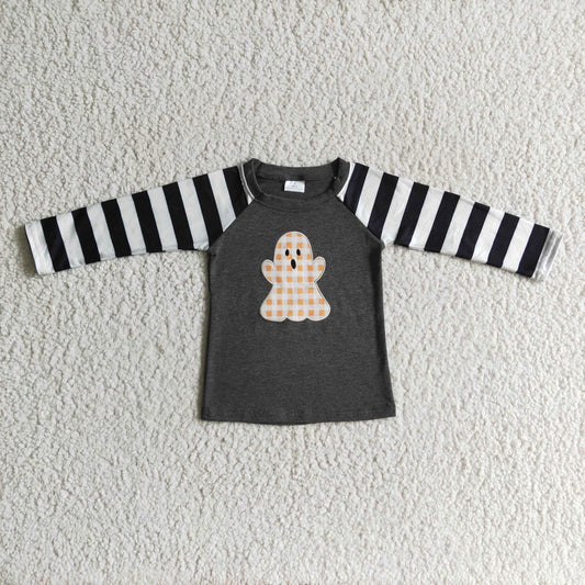 Boys Halloween ghost embroidery top  BT0063