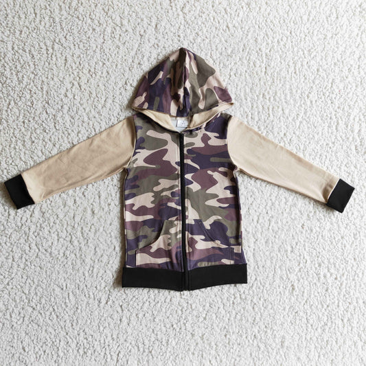 Boys Camo hooded top     BT0085
