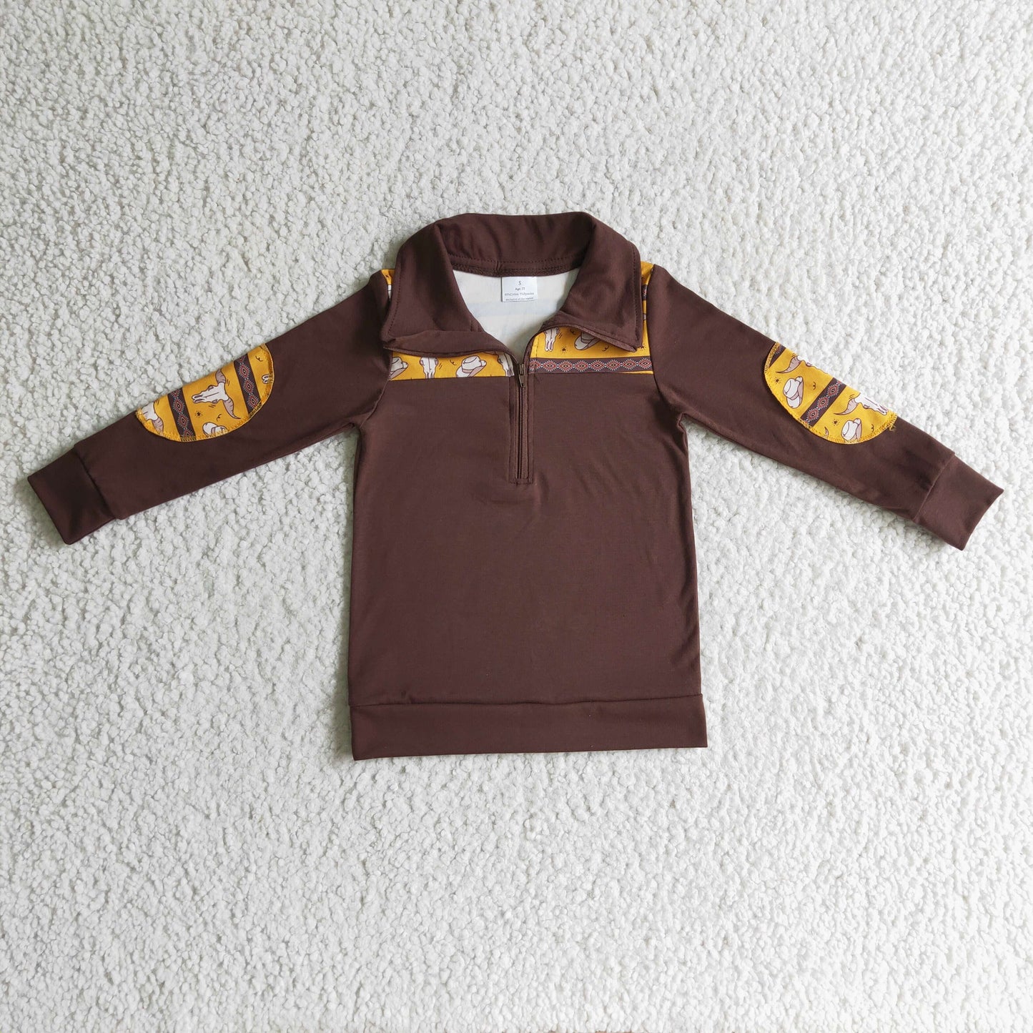 Boys western design zipper pullover      BT0088