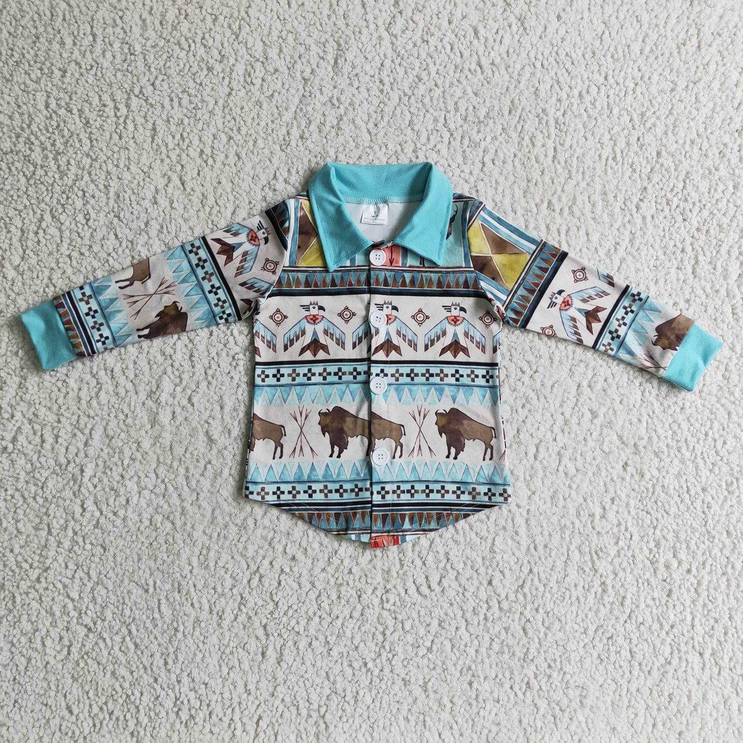 Boys western design button shirts      BT0090
